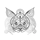 Tattoo with lines, zodiac sign Leo tattoo design idea