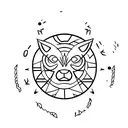 Tattoo with lines, zodiac sign Leo tattoo design idea