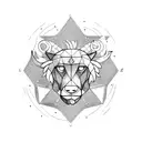 Leo zodiac sign, Leo constellation and fire element sign tattoo design idea