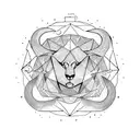 Leo zodiac sign, Leo constellation and fire element sign tattoo design idea