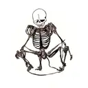 praying skeleton  tattoo design idea