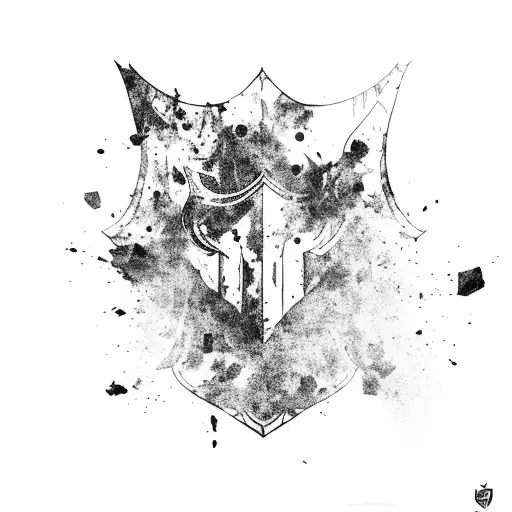 Skyrim reverse ink splatter tattoo design idea