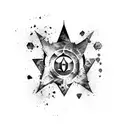 Skyrim imperial symbol reverse ink splatter tattoo design idea