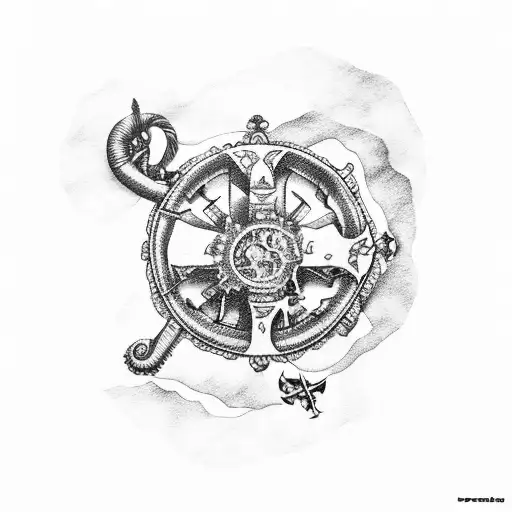 pirate treasure map between Key West and Key Largo tattoo design idea