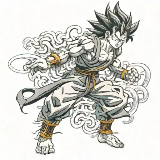 Goku powering tattoo design idea