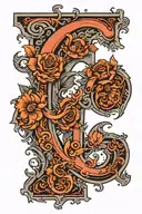 letter c & w tattoo design idea