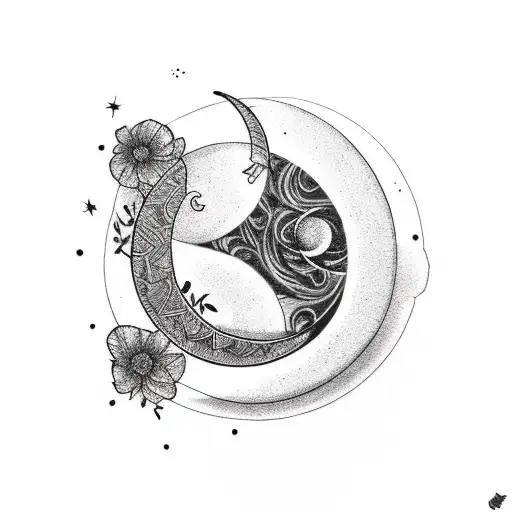Crescent Moon Outline Temporary Tattoo - Set of 3 – Little Tattoos