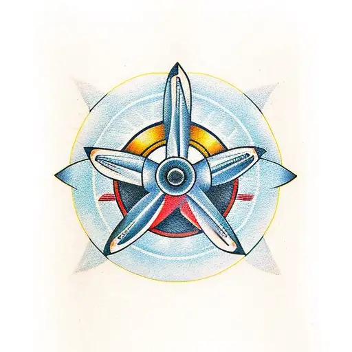 propeller triblade tattoo design idea
