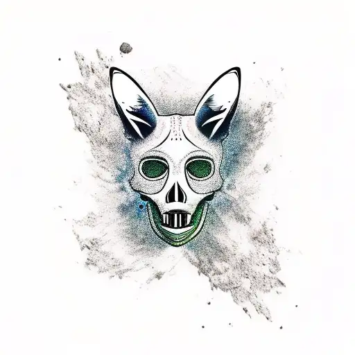 fox skull  tattoo design idea