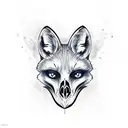 fox skull  tattoo design idea