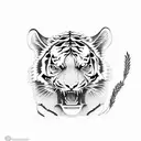 tiger multiple heads tattoo design idea