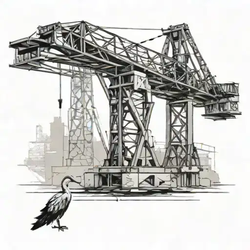 construction crane  tattoo design idea