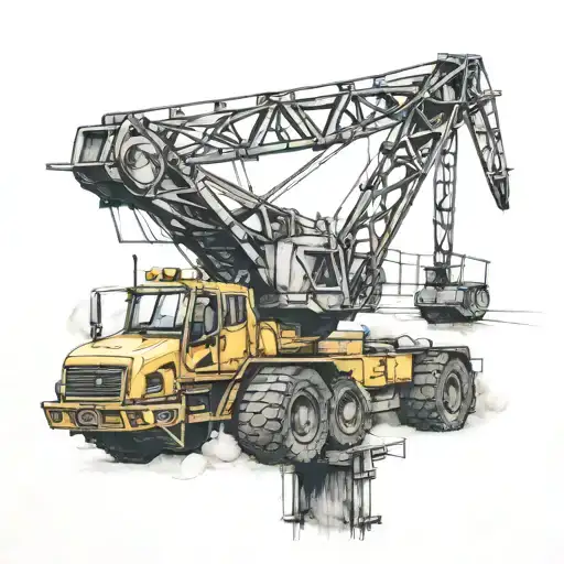 construction crane  tattoo design idea