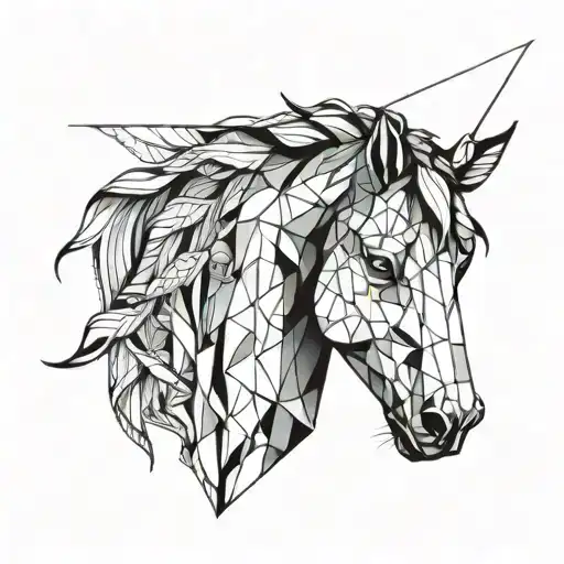 Persian horse head tattoo design idea