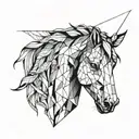 Persian horse head tattoo design idea