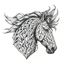 Persian horse head tattoo design idea