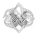 the letters E N M combined tattoo design idea