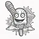 sun as popsicle melting with a smiley face tattoo design idea