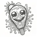 sun as popsicle melting with a smiley face tattoo design idea