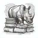 memorial rhino and books laos  tattoo design idea