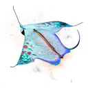 stingray manta ray and butterflies  tattoo design idea