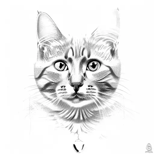 cat nose and paw tattoo design idea