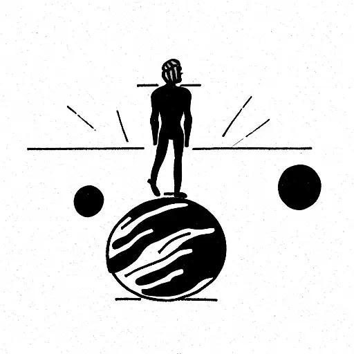 A human carrying earth on his shoulders. Him being in a relatively low pose and earth being pretty big tattoo design idea