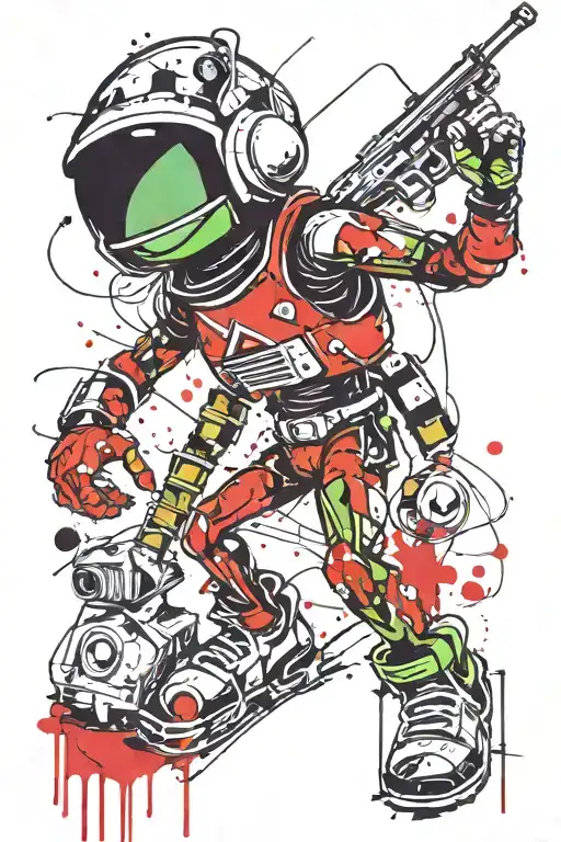 marvin the martian with bomb  tattoo design idea