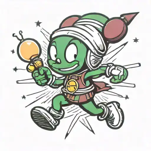 marvin the martian with bomb tattoo design idea