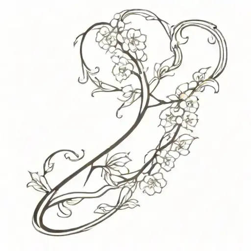 An intricate ankle tattoo design featuring a lightning bolt intertwined with a delicate floral pattern tattoo design idea