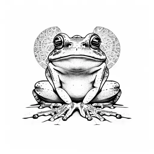 frog on a toadstool tattoo design idea