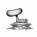 frog on a toadstool tattoo design idea