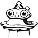 frog on a toadstool tattoo design idea