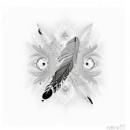 three indian feathers tattoo design idea