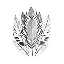 three indian feathers tattoo design idea