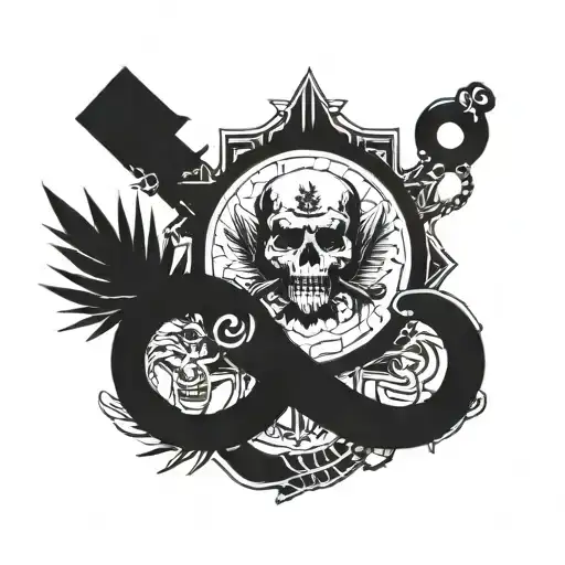 albania weed and handcuffs thigh piece tattoo design idea