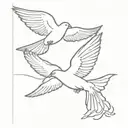dove and raven flying tattoo design idea