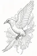 flying dove and raven tattoo design idea