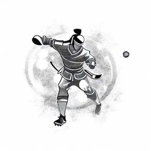 Combine soccer and samurai in a dynamic action pose tattoo design idea
