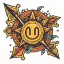 cursor arrow and a smiley face tattoo design idea