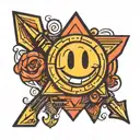 cursor arrow and a smiley face tattoo design idea