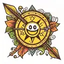 cursor arrow and a smiley face tattoo design idea