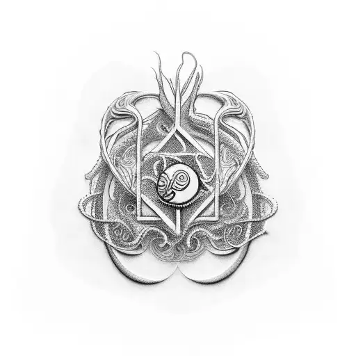 An intricate design combining the symbols of swimming, biking, and running tattoo design idea