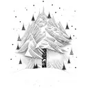 snowboarder tree tattoo design idea