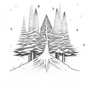 snowboarder tree tattoo design idea