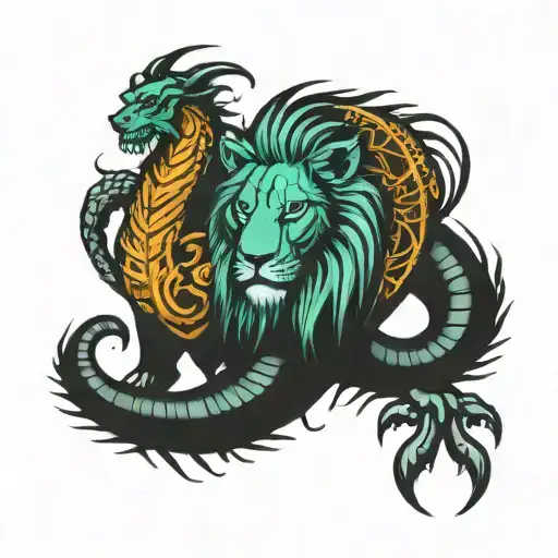 Leo scale with Scorpio cancer, and Leos added symbols with Capricorn symbols, balanced out and manly tattoo design idea