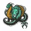 Leo scale with Scorpio cancer, and Leos added symbols with Capricorn symbols, balanced out and manly tattoo design idea