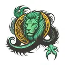 Leo scale with Scorpio cancer, and Leos added symbols with Capricorn symbols, balanced out and manly tattoo design idea