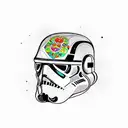 Stormtrooper sugar skull tattoo design idea