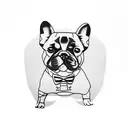 2 dogs (french bulldog, yorkshire terrier mini tattoo design idea